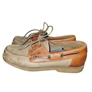 ECCO Mens Brown‎ Leather Boat Shoes Deck Loafer Casual Comfort Walking Shoes Dad
